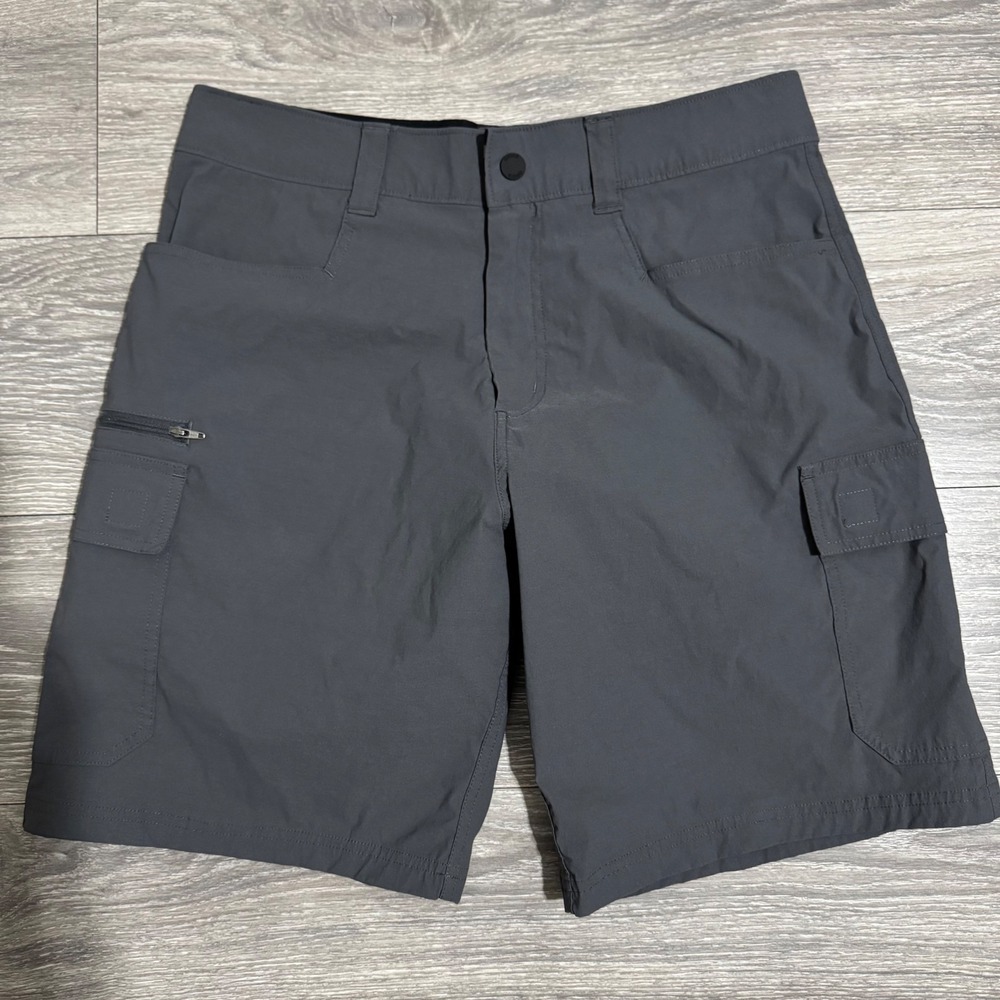Orvis Mens Cargo Shorts Dark Grey Stretch Nylon Hiking Fishing Utility‎ Size 32